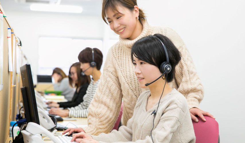 電話応対のマニュアル完備。未経験の方もご安心ください。